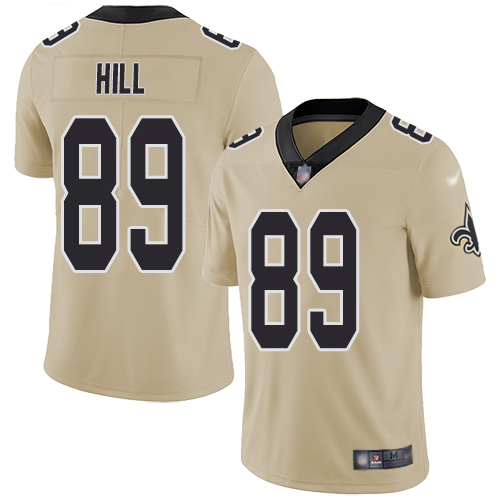 Men New Orleans Saints Limited Gold Josh Hill Jersey NFL Football #89 Inverted Legend Jersey